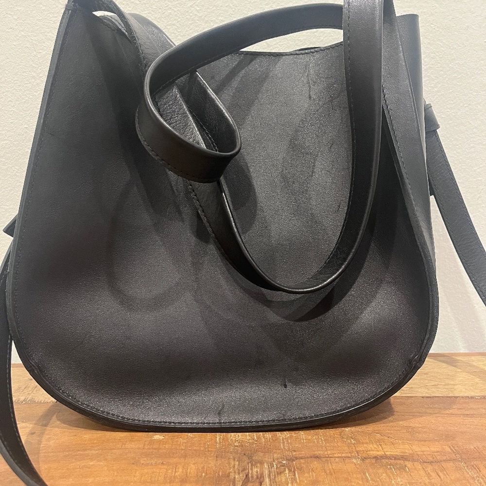 Madewell Black  Leather Sydney Tote